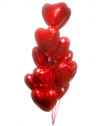 A Dozen Heart Balloons